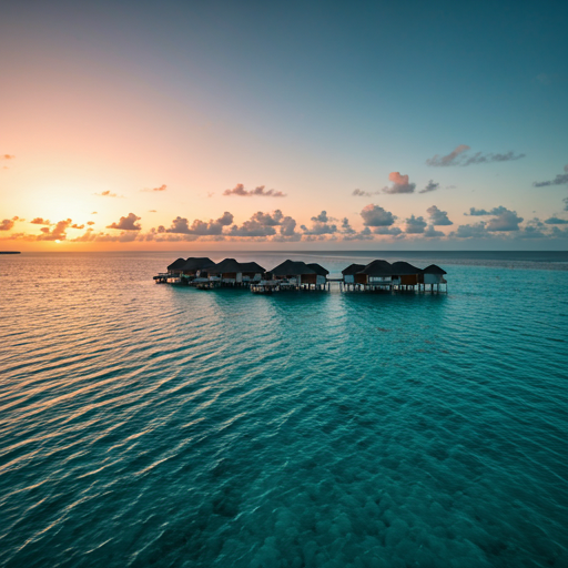 Luxury Maldives Overwater Villa at Sunset